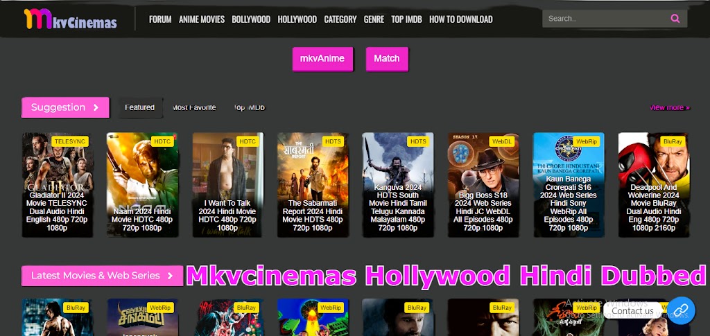 Mkvcinemas Hollywood Hindi Dubbed